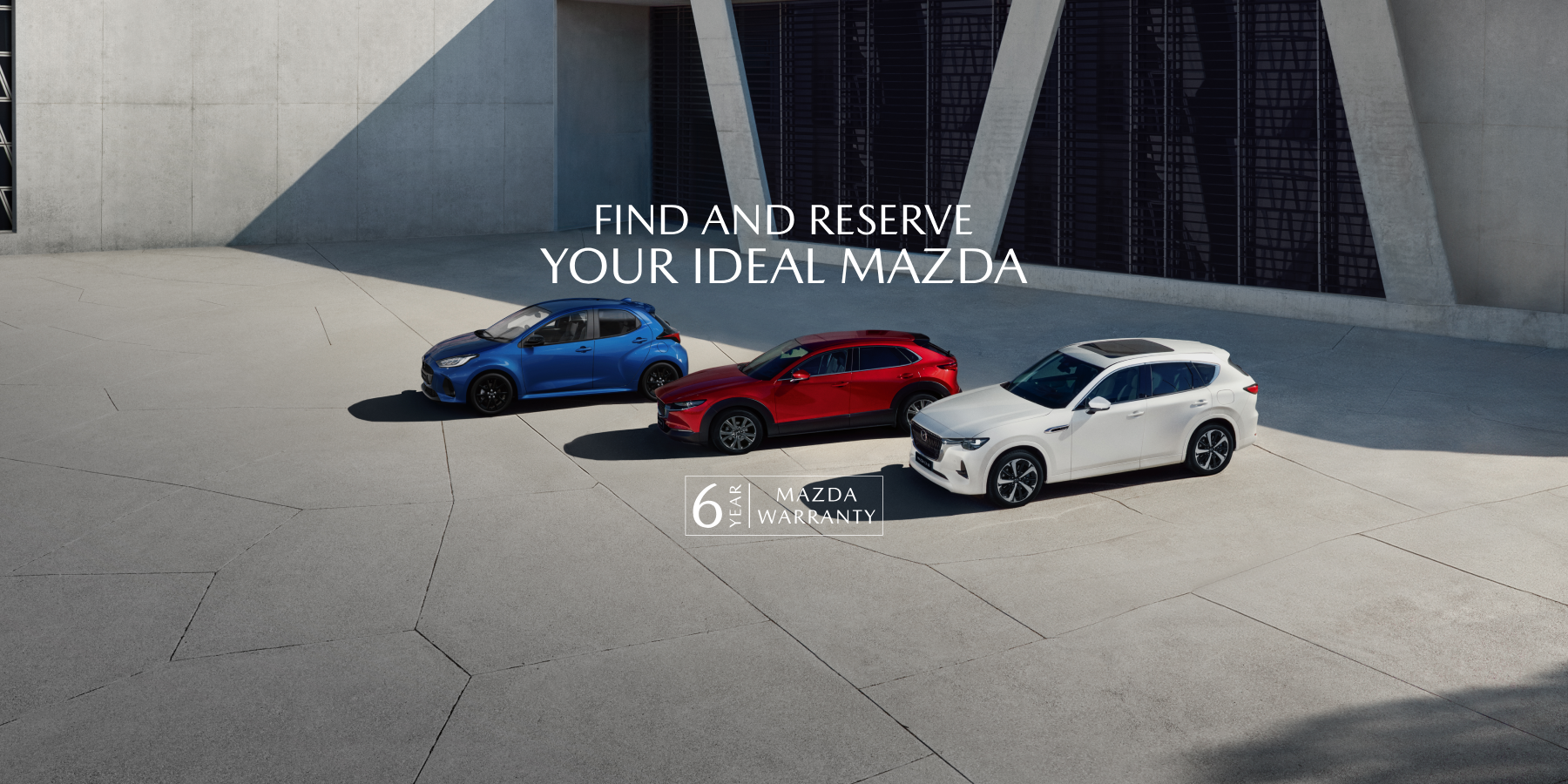 A lineup of various Mazda models available at local dealerships